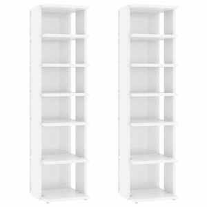 vidaXL 2 db magasfényű fehér cipősszekrény 27, 5 x 27 x 102 cm kép