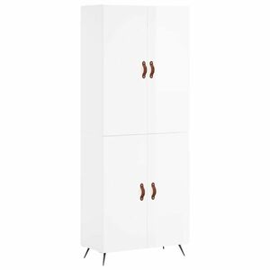 vidaXL magasfényű fehér szerelt fa magasszekrény 69, 5 x 34 x 180 cm kép