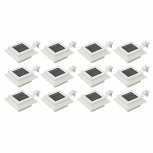 vidaXL 12 db fehér négyzet alakú kültéri napelemes LED lámpa 12 cm kép