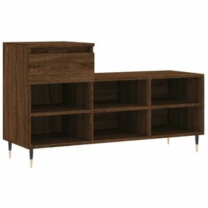Barna tölgyszínű szerelt fa cipősszekrény 102x36x60 cm kép