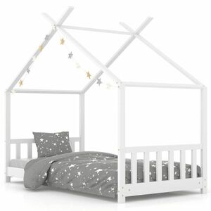 vidaXL fehér tömör fenyőfa gyerekágy-keret 70 x 140 cm kép