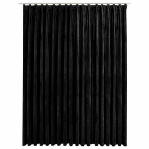 vidaXL fekete bársony sötétítőfüggöny kampókkal 290 x 245 cm kép