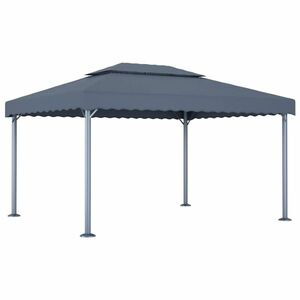 vidaXL antracitszürke alumíniumpavilon 400 x 300 cm kép