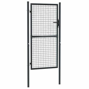 vidaXL szürke horganyzott acél rácsos kertkapu 100 x 225 cm kép