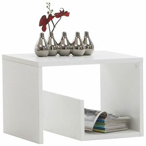 FMD 2 az 1-ben fehér dohányzóasztal 59, 1 x 35, 8 x 37, 8 cm kép