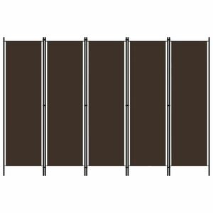 vidaXL barna 5 paneles paraván 250 x 180 cm kép