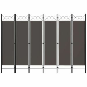vidaXL antracitszürke 6 paneles paraván 240 x 180 cm kép