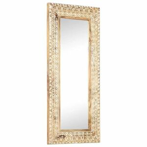 vidaXL kézzel faragott tömör mangófa tükör 110 x 50 x 2, 6 cm kép