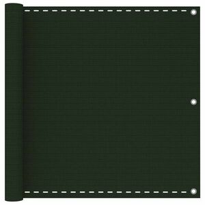 vidaXL sötétzöld HDPE erkélytakaró 90 x 400 cm kép