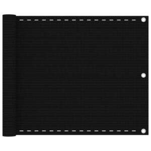 vidaXL fekete HDPE erkélytakaró 75 x 500 cm kép