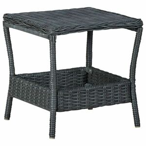 vidaXL sötétszürke polyrattan kerti asztal 45 x 45 x 46, 5 cm kép