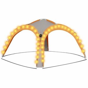 vidaXL szürke és narancs sátor LED-del és 4 oldalfallal 3, 6x3, 6x2, 3 m kép