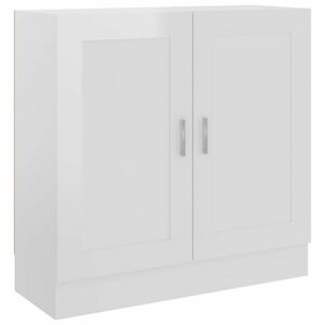 vidaXL magasfényű fehér szerelt fa könyvszekrény 82, 5 x 30, 5 x 80 cm kép