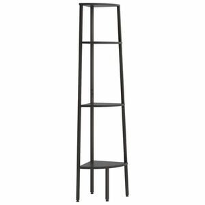 vidaXL 4 szintes fekete sarokpolc 45, 5 x 31, 5 x 150 cm kép