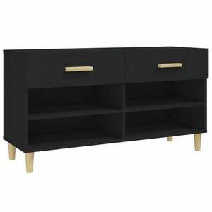 vidaXL fekete szerelt fa cipősszekrény 102x35x55 cm kép
