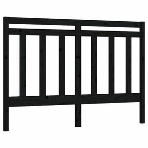 Fekete tömör fenyőfa ágyfejtámla 126 x 4 x 100 cm kép