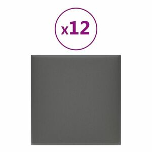vidaXL 12 db szürke műbőr fali panel 30 x 30 cm 1, 08 m² kép