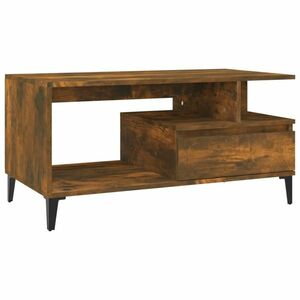 füstös tölgyszínű szerelt fa dohányzóasztal 90x49x45 cm kép