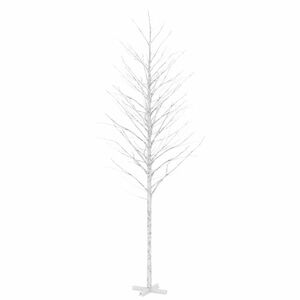 vidaXL fehér LED-es nyírfa 672 meleg fehér LED-del 400 cm kép