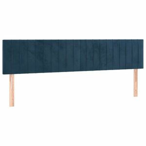 Sötétkék bársony fejtámla 100x5x78/88 cm kép
