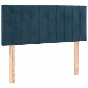 vidaXL sötétkék bársony fejtámla 100x5x78/88 cm kép