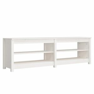 vidaXL fehér tömör fenyőfa cipőtároló pad 160x36, 5x50 cm kép