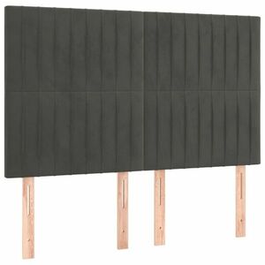 4 db sötétszürke bársony fejtámla 72 x 5 x 78/88 cm kép