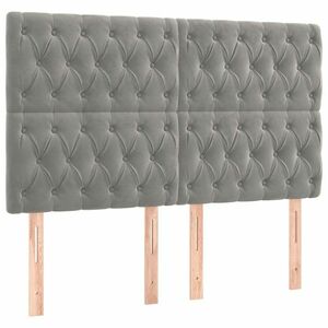vidaXL 4 db világosszürke bársony fejtámla 80x7x78/88 cm kép