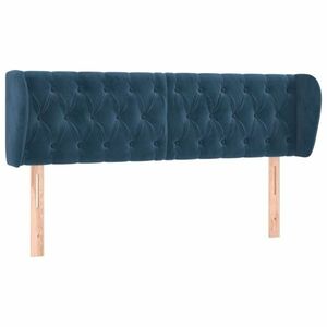 vidaXL sötétkék bársony fejtámla 163x23x78/88 cm kép
