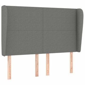 Sötétszürke szövet fejtámla szárnyakkal 147 x 23 x 118/128 cm kép