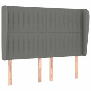 vidaXL sötétszürke szövet fejtámla szárnyakkal 147 x 23 x 118/128 cm kép
