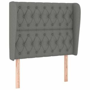 Sötétszürke szövet fejtámla szárnyakkal 103 x 23 x 118/128 cm kép