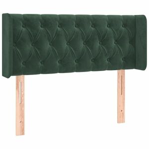 vidaXL sötétzöld bársony fejtámla szárnyakkal 93x16x78/88 cm kép