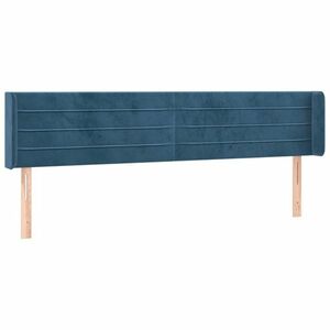 vidaXL sötétkék bársony szárnyas fejtámla 163x16x78/88 cm kép
