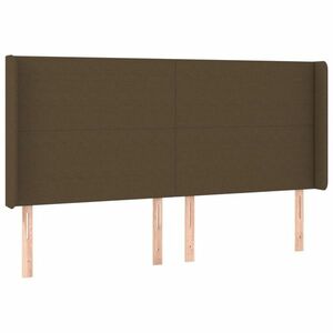 vidaXL sötétbarna szövet fejtámla szárnyakkal 163x16x118/128 cm kép