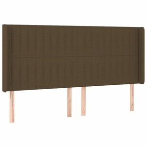 Sötétbarna szövet fejtámla szárnyakkal 163x16x118/128 cm kép