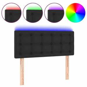 vidaXL fekete műbőr LED-es fejtámla 100 x 5 x 78/88 cm kép