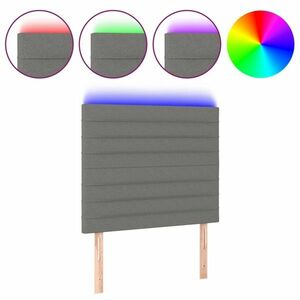 vidaXL sötétszürke szövet LED-es fejtámla 90x5x118/128 cm kép