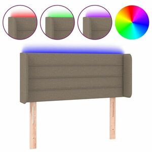 Tópszínű szövet led-es fejtámla 83 x 16 x 78/88 cm kép