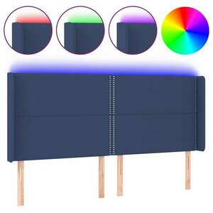 Kék szövet led-es fejtámla 203x16x118/128 cm kép
