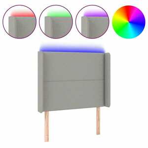 vidaXL világosszürke szövet LED-es fejtámla 93x16x118/128 cm kép