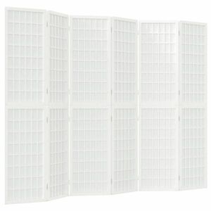 vidaXL 6-paneles fehér japán stílusú összecsukható paraván 240x170 cm kép