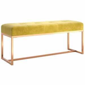 vidaXL mustársárga bársony pad 110 x 36 x 45 cm kép