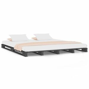 vidaXL szürke tömör fenyőfa raklapágy 200 x 200 cm kép