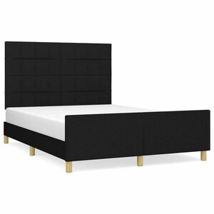 vidaXL fekete szövet ágykeret 140x200 cm kép