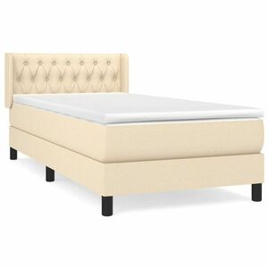 vidaXL krémszínű szövet rugós ágy matraccal 100 x 200 cm kép