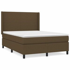 vidaXL sötétbarna szövet rugós ágy matraccal 140 x 190 cm kép