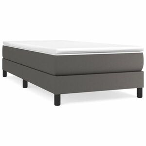 vidaXL szürke műbőr rugós ágy matraccal 80 x 200 cm kép