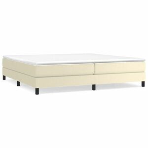vidaXL krémszínű műbőr rugós ágy matraccal 200 x 200 cm kép