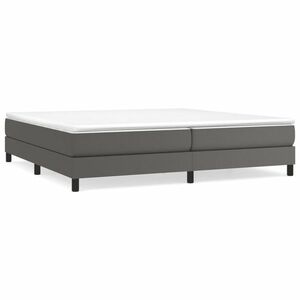vidaXL szürke műbőr rugós ágy matraccal 200 x 200 cm kép